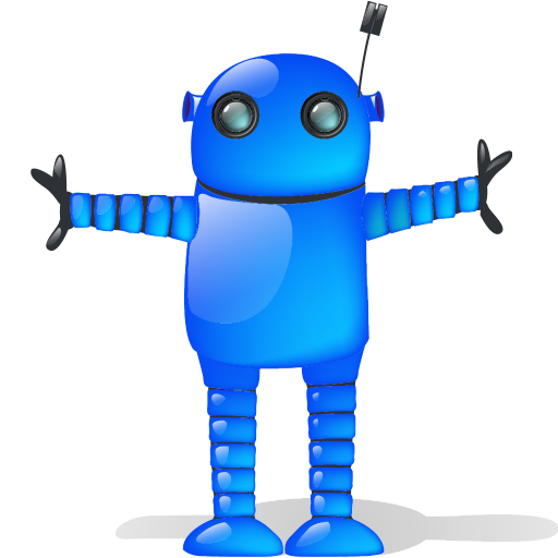 Blue Robot Shadow Icon 512x512 png